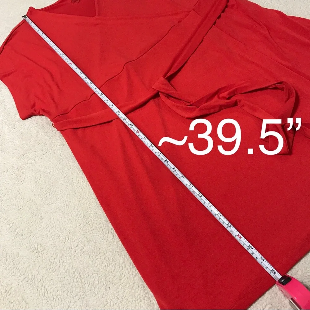 Nine West Faux Wrap Mini Dress Red Size 3X